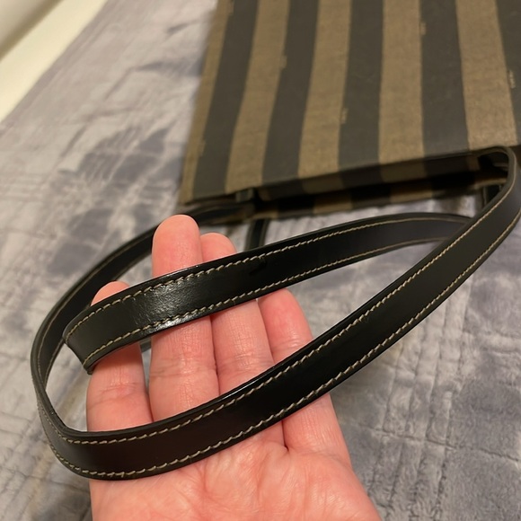 Fendi Vintage Logo Stamp Pequin Coated Canvas Shoulder Bag - Picture 10 of 15